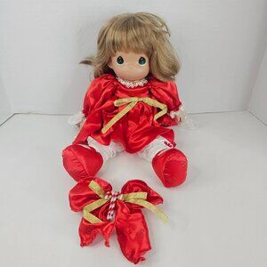 Precious Moments Christmas Doll 16th Edition #4098 Red Dress Bow Shoes 2008